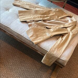 Stefanel Khaki Colored Cotton Blend Blazer Jacket Size 10